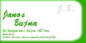 janos bujna business card